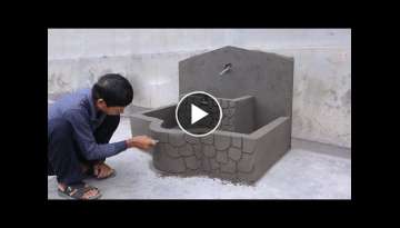 Design - Build an outdoor fountain with bricks and cement